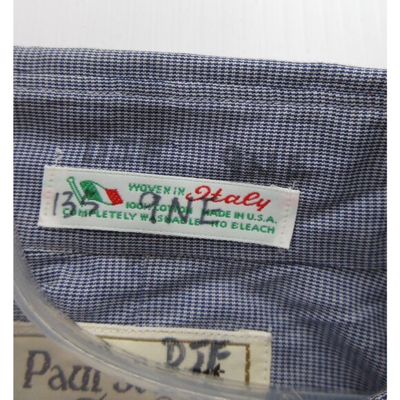 VINTAGE Paul Stuart Shirt 16 Button Up Micro Houndstooth Large USA - Picture 9 of 10